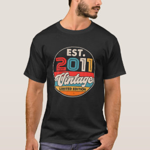 11 år gammal född 2011 Vintage 11:e födelsedag T Shirt