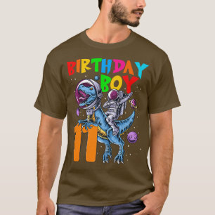 11 år gammal födelsedagspojke Astronaut Riding 11t T Shirt