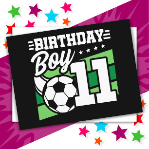 11 år gammal fotboll pojke 11-års födelsedag vykort