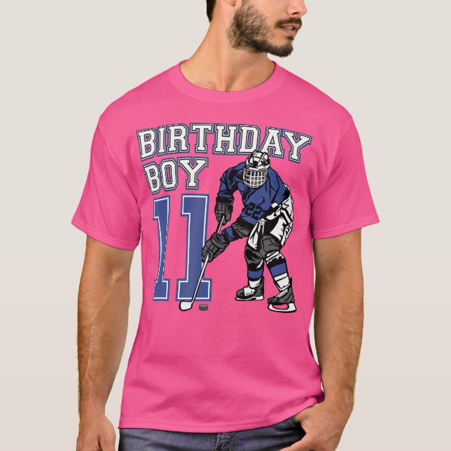 11 år gammal ishockey, Födelsedagsfest 11:e T Shirt (Framsida)