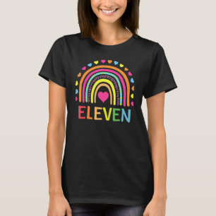 11 år gammal regnbåge 11:e födelsedagen för flickp t shirt