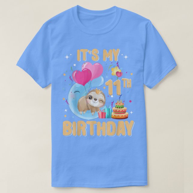 11 år gammal sång 11:e födelsedag Party Cute Sl T Shirt (Design framsida)