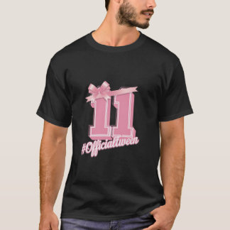 11-årig Aesthetic Girly Birthday Girl Rosa Coq T Shirt