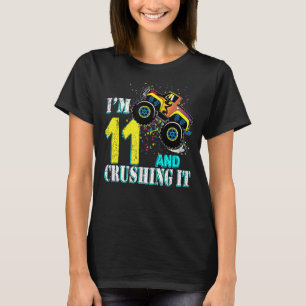 11-årig flicka 11:e födelsedagstidningen Monster L T Shirt