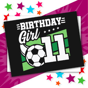 11-årig fotboll 11-års födelsedag flicka vykort