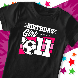 11-årig fotbollsmatch 11:e födelsedagsflicka t shirt