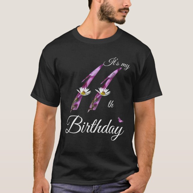 11-årig Shirt-Blommigt 2009 Det är min elfte födel T Shirt (Framsida)