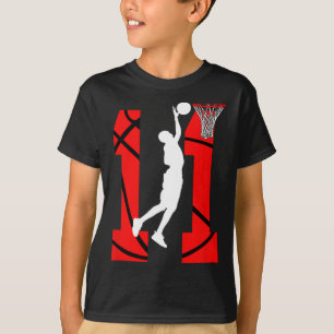 11-åriga 11:e födelsedagspojken Basketball älskare T Shirt