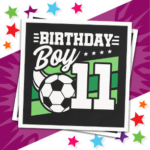 11-åriga fotbollsbarn i fotboll 11:e födelsedagspo pappersservett