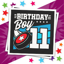 11-åriga Hockey Party-tema 11:e födelsedagspojken Pappersservett