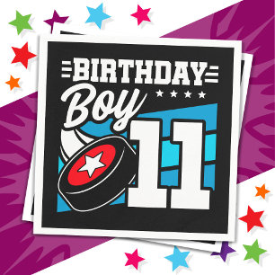 11-åriga Hockey Party-tema 11:e födelsedagspojken Pappersservett