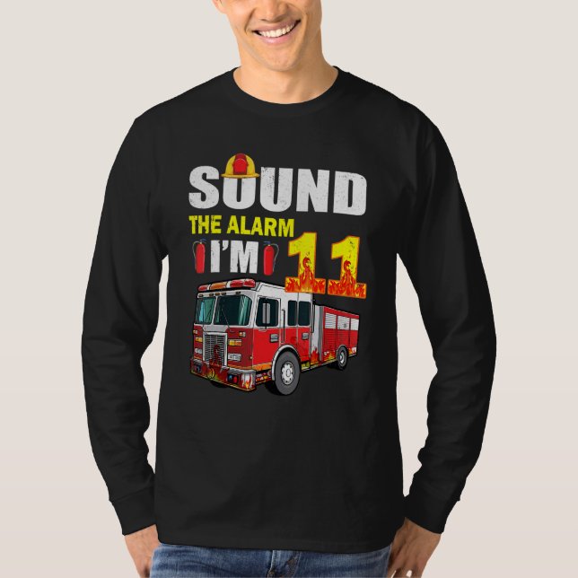 11-åring Det är min elfte födelsedagselev Fire Las T Shirt (Framsida)