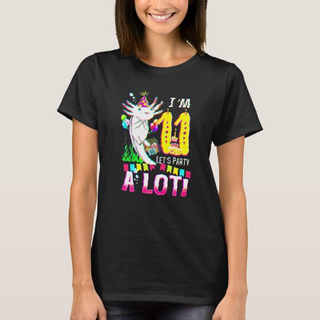 11 års ålder Axolotl 11:e Födelsedagsfesten Boys G T Shirt (Framsida)