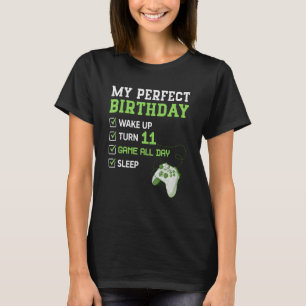 11 års ålder pojkar 11:e Perfekten på födelsedagss T Shirt