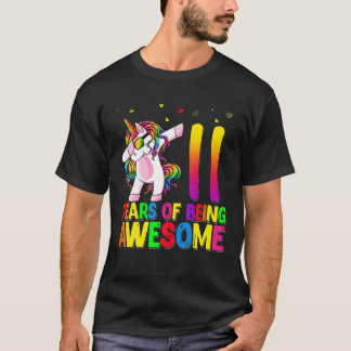 11 års ålder Unicorn Dabbing 11th Birthda T Shirt