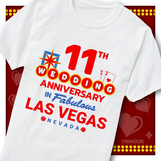 11-års bröllopsdag Fantastiskt par i Las Vegas T Shirt (Skapare uppladdad)