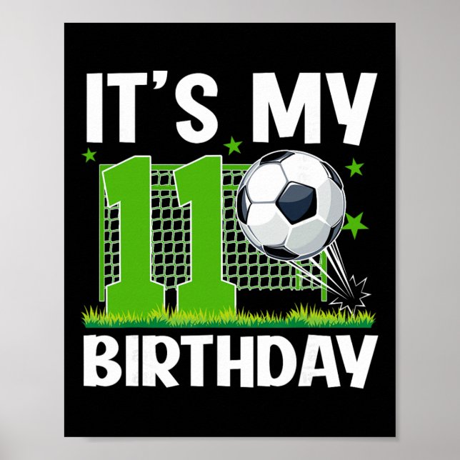 11 Års Födelsedag Fotbollstema Det Är Min 11:e Föd Poster (Framsidan)