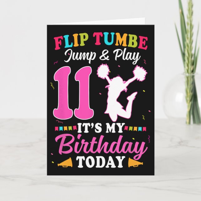 11-års födelsedags Cheerleading Flicka 11 år gamma Kort (Framsida)