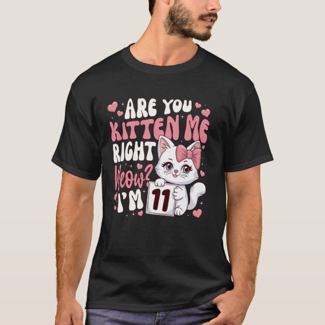 11-års födelsedags T-shirt för flicka 11 år gammal (Framsida)
