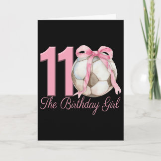 11-års födelsedags tjej fotboll Ll Coquette rosa s Kort
