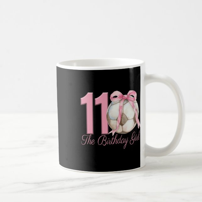 11-års födelsedagsflicka fotboll Ll Coquette rosa  Kaffemugg (Höger)