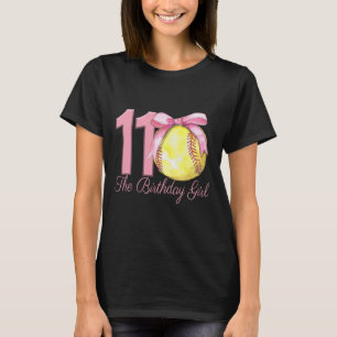 11-års födelsedagsflicka Mjukt lag Coquette Rosa B T Shirt