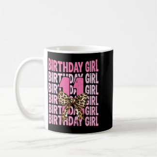 11-års födelsedagsflicka Rosa Coquette Leopardbåge Kaffemugg