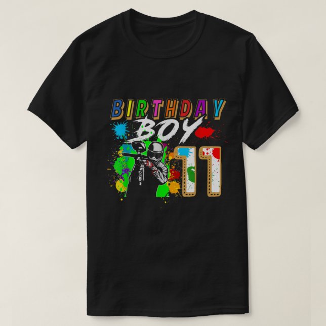 11 års gamla Paintball Födelsedagsfest Boys 11:e G T Shirt (Design framsida)