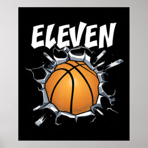 11 års gammal basketboll Födelsedagsfest 11:e pojk Poster