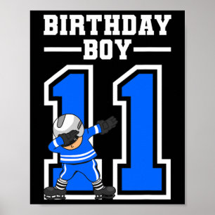 11 ÅRS Gammal Boy Ice Hockey Player 11:e födelseda Poster
