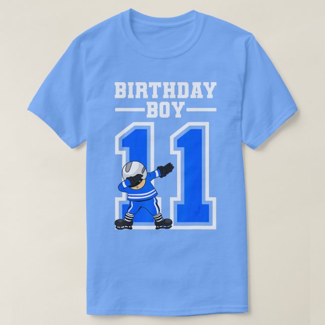 11 ÅRS Gammal Boy Ice Hockey Player 11:e födelseda T Shirt (Design framsida)