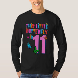 11 års gammal fjärilscute 11:e Födelsedagsfesten G T Shirt