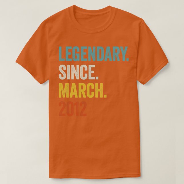 11 års legendary sedan mars 2012 11:e födelsedagen t shirt (Design framsida)