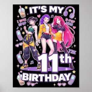 11-årsdag 11-årig tjej koreansk pop Kpop Poster