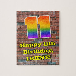 11-årsdag: Kul Graffiti-Inspirerad Regnbåge 11 Pussel