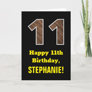 11-årsdag: Namn, Falskt Trästrukturmönster "11" Kort
