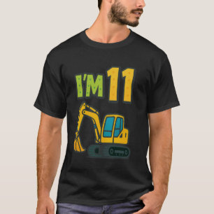 11-årsdag Tecknad Gul Bandvagnsgravar 11 T Shirt