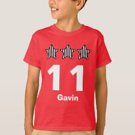 11 Birthday Boy Stars Big Number eget namn V04 T Shirt