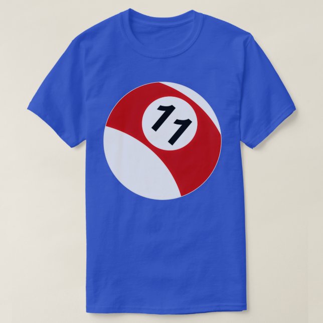 11 Boll Bassäng-biljardbiljard T Shirt (Design framsida)
