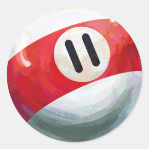 11 Boll Runt Klistermärke