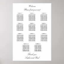 11 Bord Elegant Minimalistisk Placeringsplan