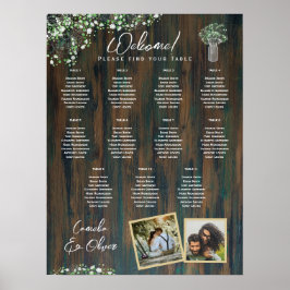 11 Bord Rustic Wood Gypsophila PHOTO SEATING Foam Poster