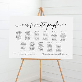 11 Bord Vår Favoritpersoner Platsplan för Sittplat Poster
