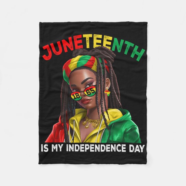 11:e århundradet är min Independence day Black Gir Fleecefilt (Framsidan)