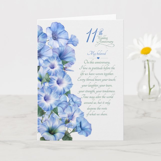 11:e årsdagsgåva med sentimental Morning Glory Kort (Liten växt)