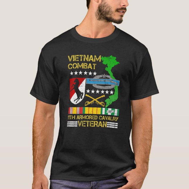 11:e beväpnade kavalleriregim Vietnam Bekämpning V T Shirt (Framsida)