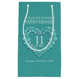 11:e bröllop-årsdagen för turkos hjärtfoto