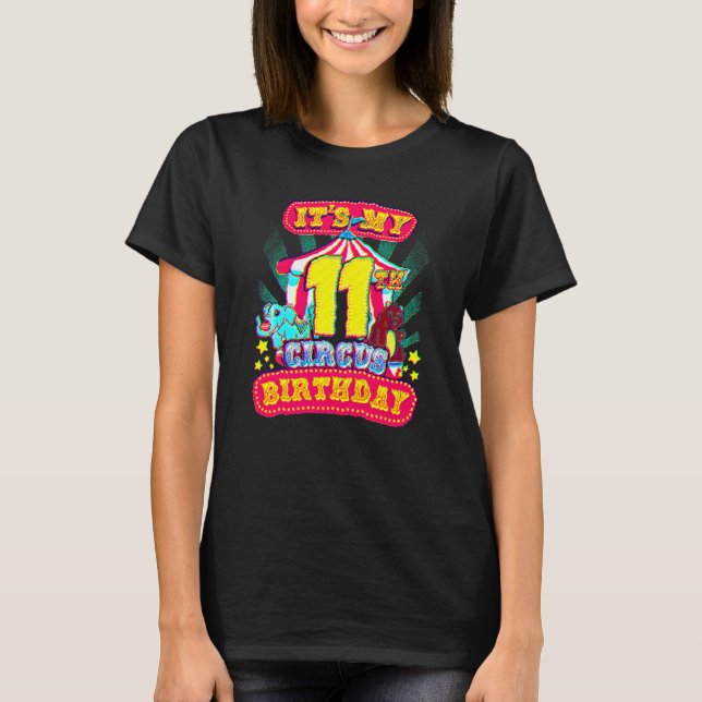 11:e Circus Birthday Carnival Party, elfte B T Shirt (Framsida)