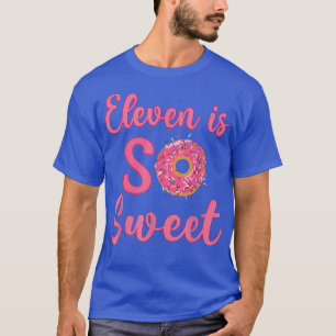 11:e Donut-Födelsedagsfesten Elva Years Sweet Girl T Shirt