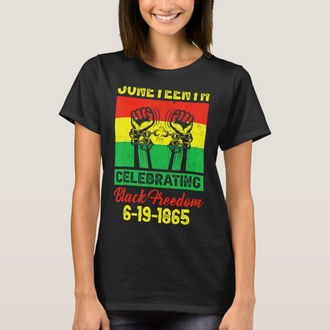 11:e firandet av 1865 Black Freedom African F T Shirt (Framsida)